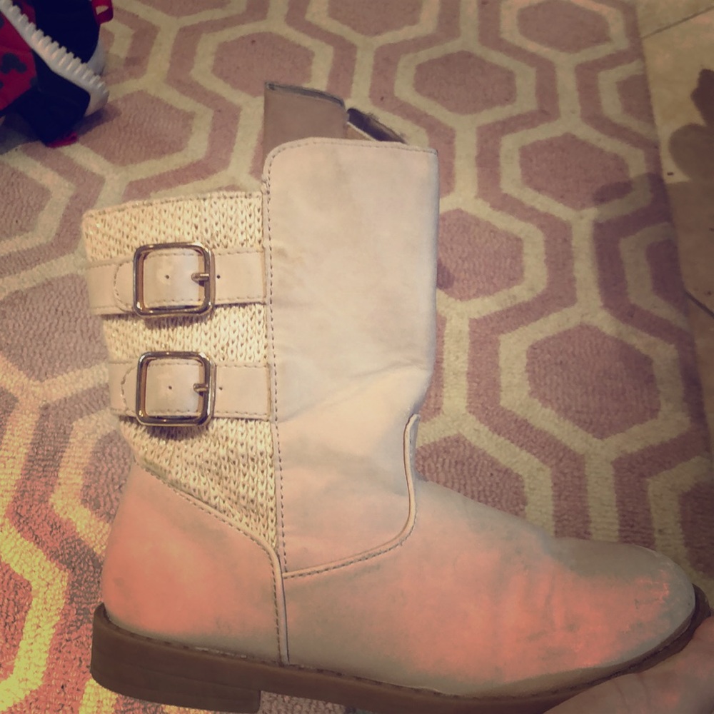 girlS whIte&gold boots